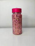 Pre made pink glitter drink bottles