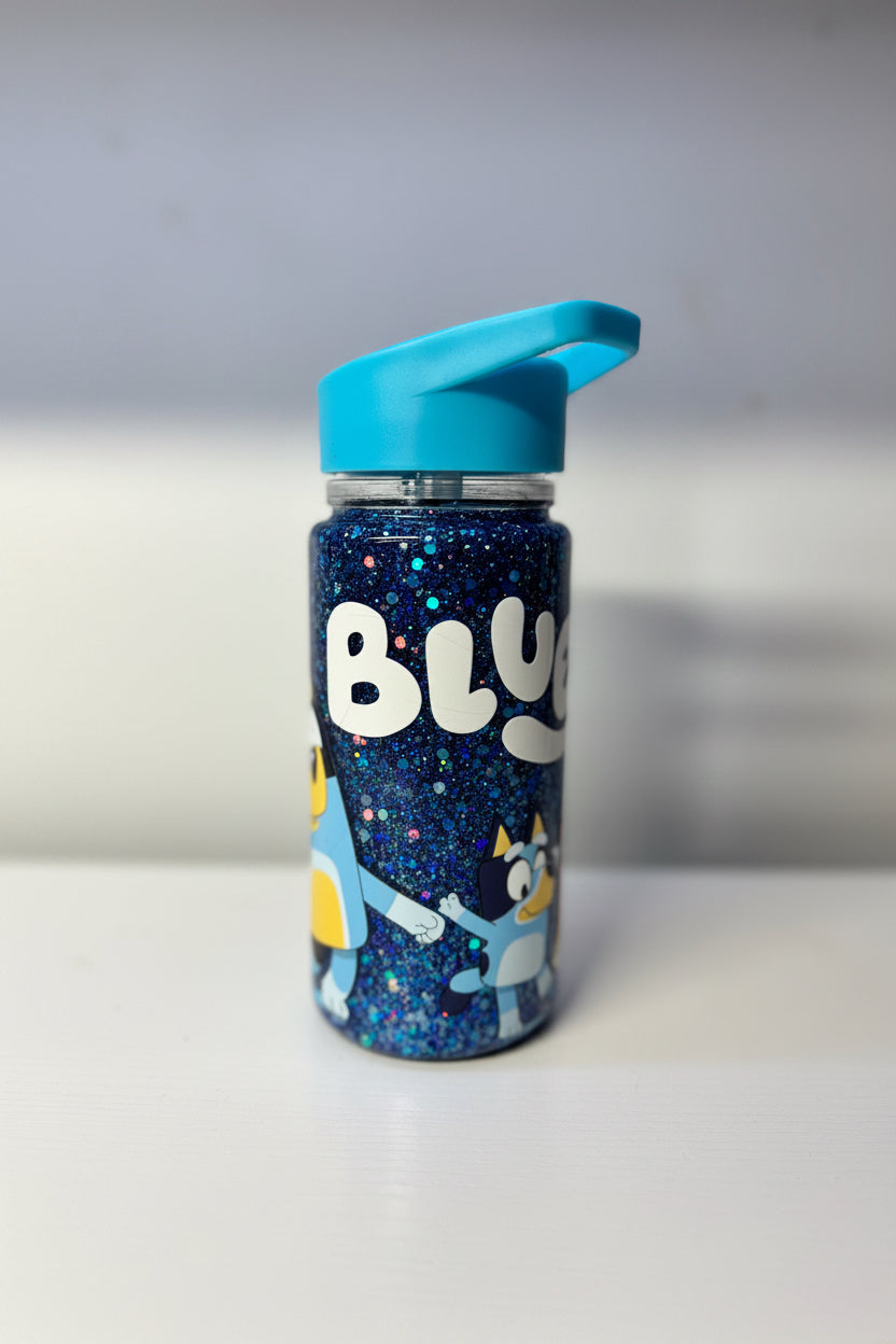 Pre-Made bluey snow globe drink bottle